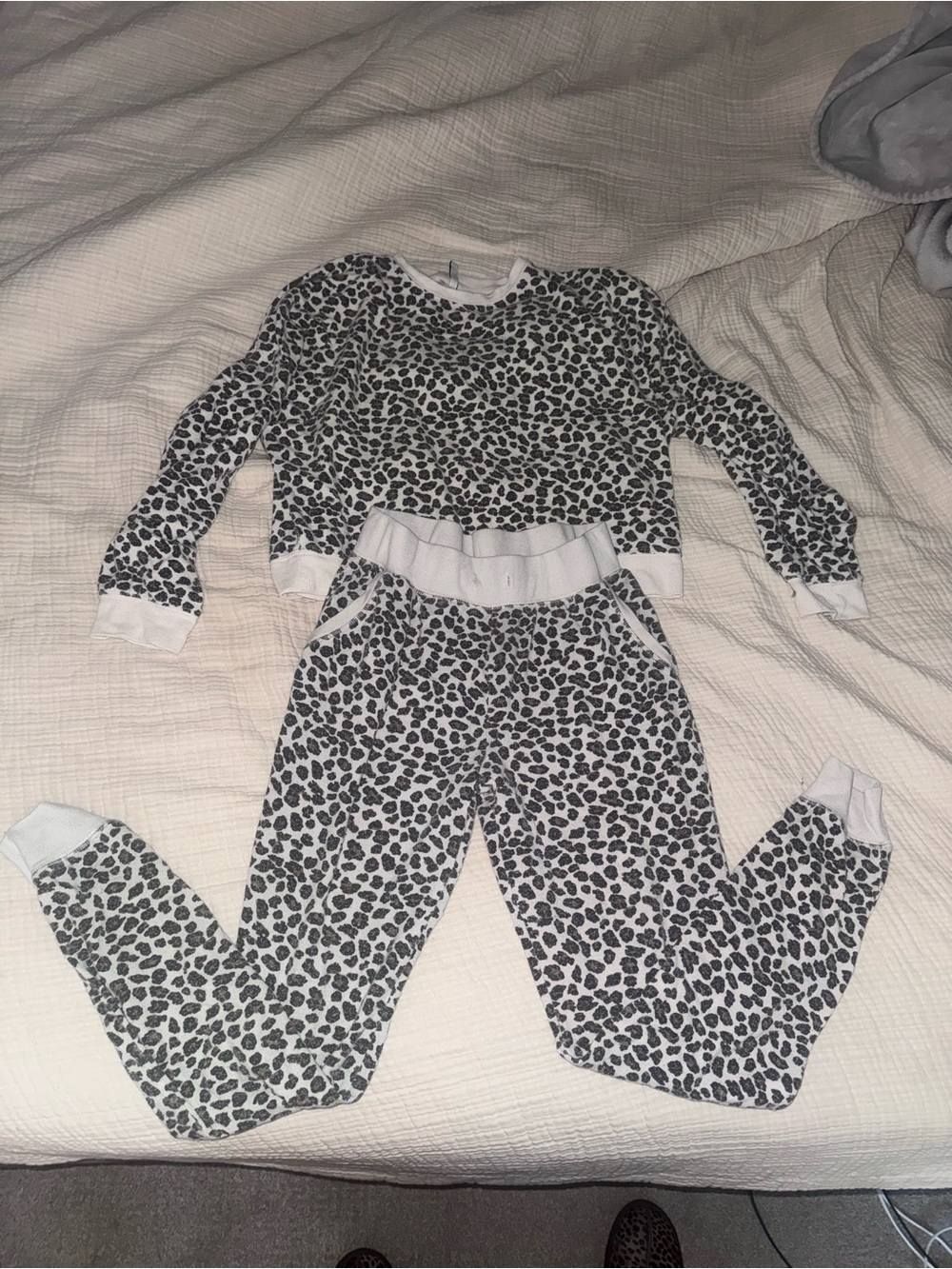 Z Supply Leopard Print Pajama Set - White & Black